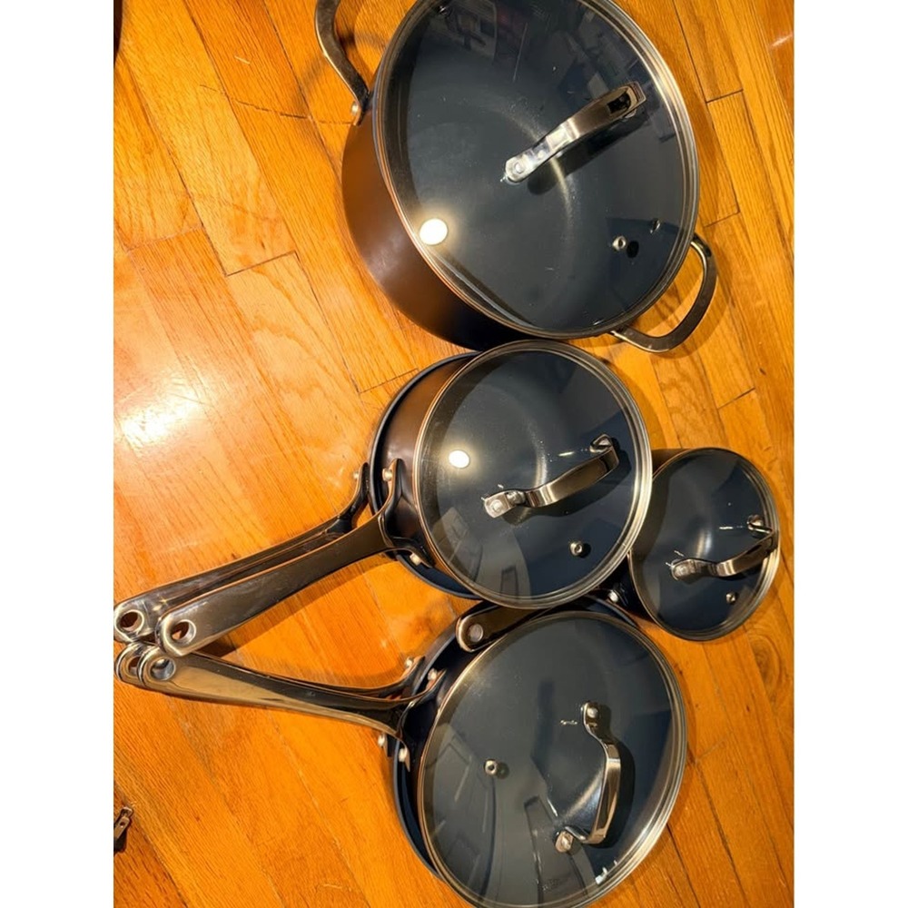 The cellar Nonstick Cookware Set with Glass Lids Pots Pans